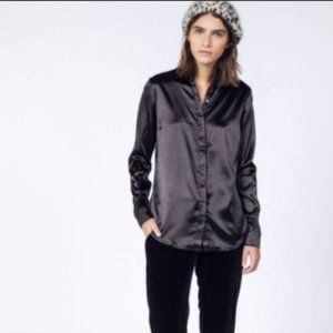 WILDFANG Satin blouse - work hard play harder.